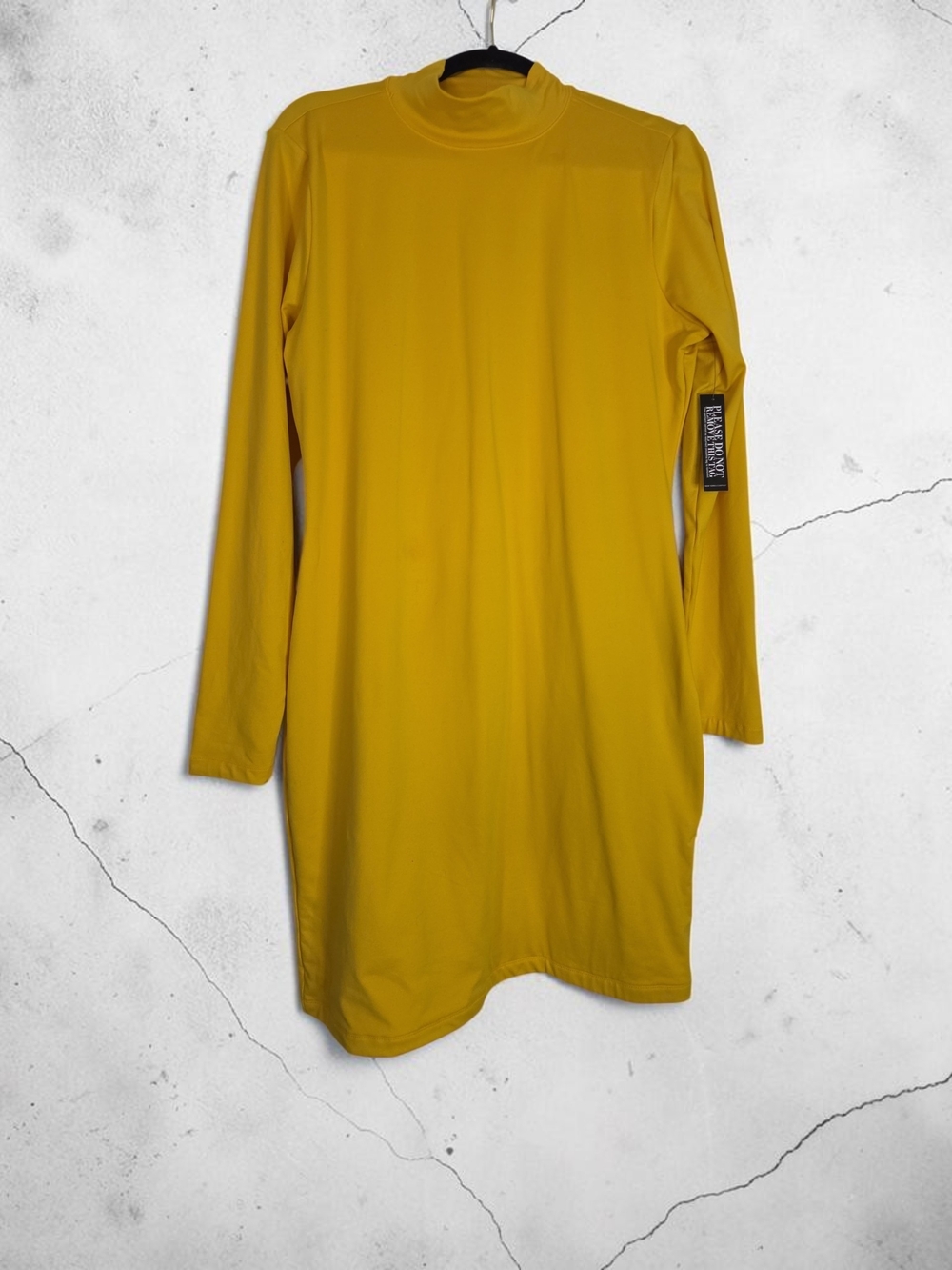 New York & Company Mustard Turtleneck Long-Sleeve Bodycon Dress - Picture 3 of 3